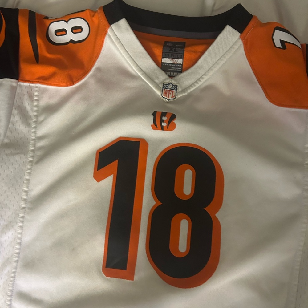 NFL White and Orange XL Jersey